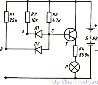 Логический И элемент выполненный на диодах и транзисторе